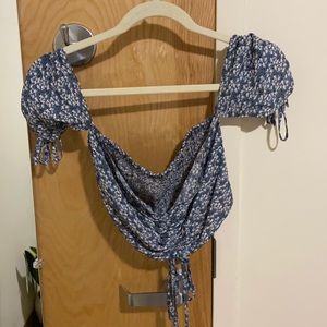 Romwe Cropped Off the Shoulder Top